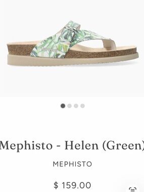 Mephisto Helen Green Jungle Print Sandal Size 38